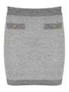 Elisabetta Franchi Short Knitted Skirt With Sequins In Animal Print