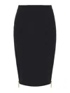 Elisabetta Franchi Knee-length Black Skirt With Gold Zipper Accents In Black