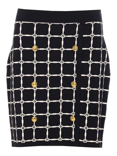 ELISABETTA FRANCHI BLACK KNITTED SKIRT