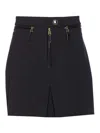 Elisabetta Franchi Mini Skirt With Front Slit In Black