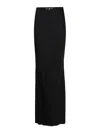 Elisabetta Franchi Slit Waist Maxi Skirt With Metal Detail In Black