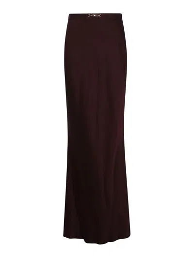 Elisabetta Franchi Midi Skirt In Silver