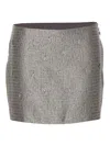 Elisabetta Franchi Tweed Mini Skirt In Silver