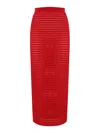 Elisabetta Franchi Perforated Knit Skirt In Red