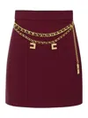 Elisabetta Franchi Chain Detail High-waisted Mini Skirts In Burgundy