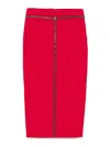 Elisabetta Franchi Chain Chevron High Waist Knee-length Skirts In Red