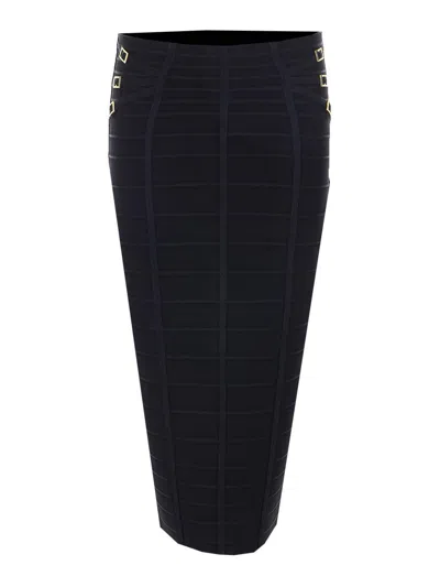 Elisabetta Franchi Black Knitted Midi Skirt