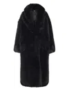 Elisabetta Franchi Faux-fur Coat In Black