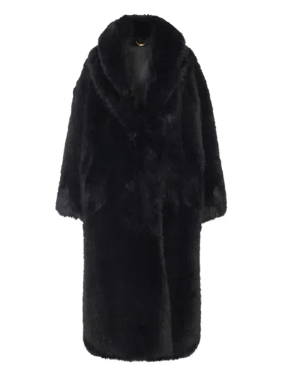 Elisabetta Franchi Faux-fur Coat In Black