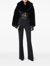 Elisabetta Franchi Cropped Black Jacket With Faux Fur Detailing In Black