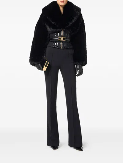 ELISABETTA FRANCHI ELISABETTA FRANCHI FAUX FUR CORSET JACKET