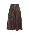 Elisabetta Franchi Faux Leather Midi Skirt In Red