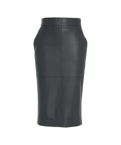 Elisabetta Franchi Faux Leather Pencil Skirt In Black