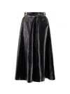Elisabetta Franchi Flared Midi Skirt With High Waist In Black