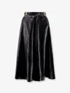 Elisabetta Franchi Flared Midi Skirt With High Waist In Black
