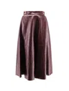 Elisabetta Franchi A-line Silhouette Skirt With Metallic Buckle Detail In Burgundy