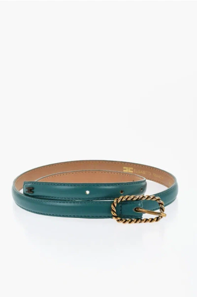 Elisabetta Franchi Faux-leather Thin Belt With Logo