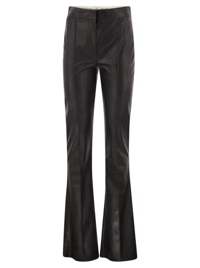 Elisabetta Franchi Faux Leather-effect Flared Trousers In Black