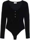 Elisabetta Franchi Fine-ribbed Bodysuit In Blau