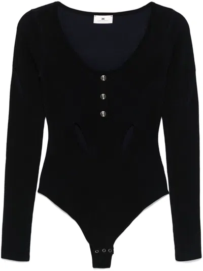 Elisabetta Franchi Fine-ribbed Bodysuit In Blau