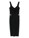 Elisabetta Franchi Fitted Midi Dress With Sweetheart Neckline In Black