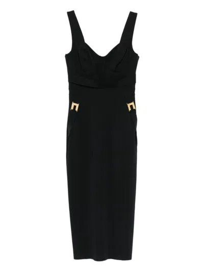 ELISABETTA FRANCHI ELISABETTA FRANCHI FITTED BLACK DRESS WITH SWEETHEART NECKLINE