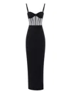 Elisabetta Franchi Fitted Black Evening Dress With Structured Bodice In Black