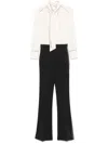 Elisabetta Franchi Fitted Black Jumpsuit With Blouse Top In Black