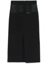 Elisabetta Franchi Fitted Black Midi Skirt In Black