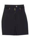 Elisabetta Franchi Black Double Crepe Skirt With Zip In Black