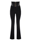 Elisabetta Franchi Corset-detail High-waisted Trousers In Black