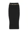 Elisabetta Franchi Fitted Black Viscose Midi Skirt In Black