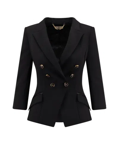 Elisabetta Franchi Fitted Blazer With Logoed Buttons