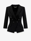 Elisabetta Franchi Fitted Blazer With Logoed Buttons In Black