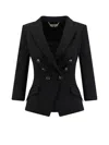 Elisabetta Franchi Fitted Blazer With Logoed Buttons In Black