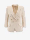 Elisabetta Franchi Fitted Blazer With Logoed Buttons In Gold