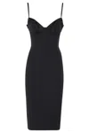 Elisabetta Franchi Fitted Crepe Dress In Black