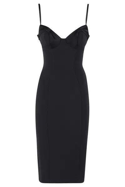 Elisabetta Franchi Fitted Crepe Dress In Black