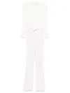 Elisabetta Franchi White Jumpsuit With Neck Detail In Multi