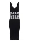Elisabetta Franchi Fitted Midi Dress In Black