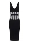 Elisabetta Franchi Fitted Midi Dress In Black