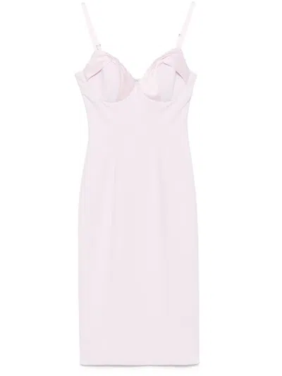 Elisabetta Franchi Fitted Midi Dress In Pink