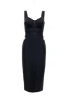 Elisabetta Franchi Fitted Black Dress With Sweetheart Neckline In Black