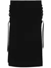 Elisabetta Franchi Midi Skirt In Black With Side Slits In Black