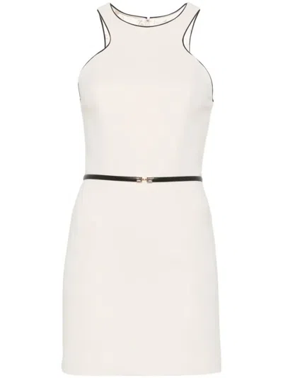 Elisabetta Franchi Fitted Mini Dress In White