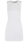 Elisabetta Franchi Fitted Mini Dress With Structured Bodice And Back Zipper In Neutrals