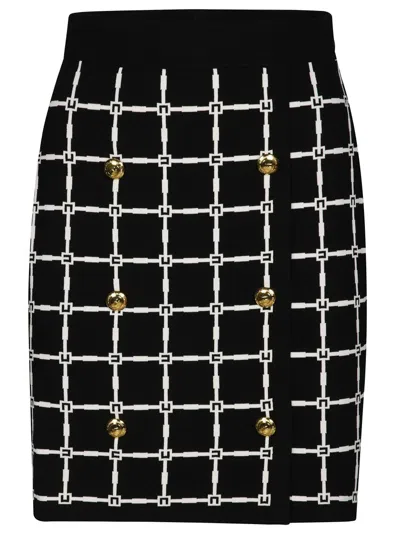 ELISABETTA FRANCHI FITTED SKIRT WITH GEOMETRIC PATTERN