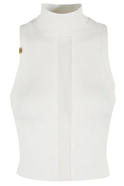 Elisabetta Franchi Ribbed-knit Tank Top In White