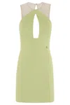 Elisabetta Franchi Cut-out Crepe Mini Dress In Green
