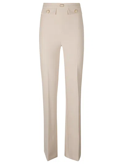 Elisabetta Franchi Fitted Waist Trousers In Burro